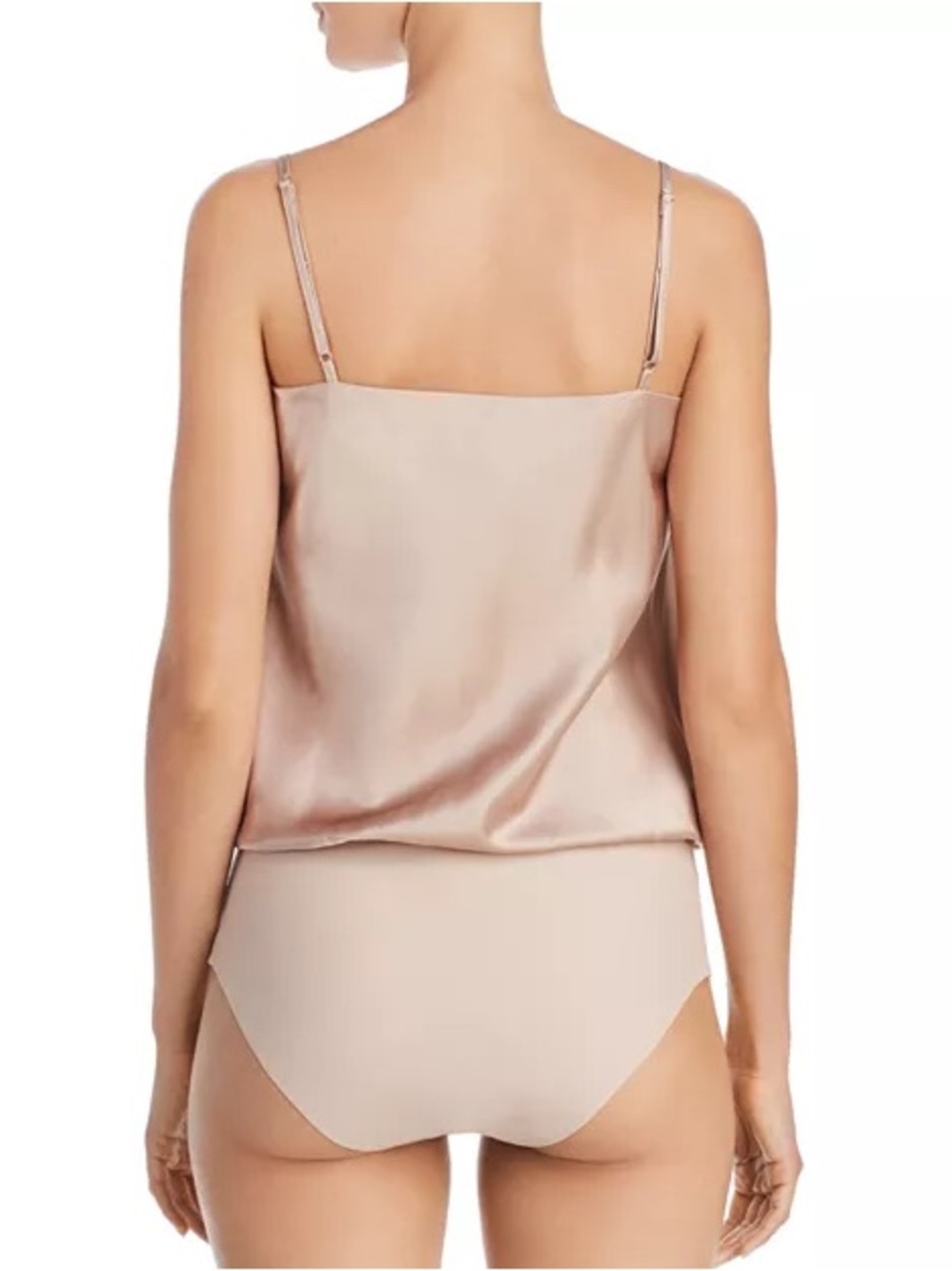 Cami NYC Romy Lace Trimmed Draped Silk Bodysuit in Rose Dust size M - Picture 3 of 7